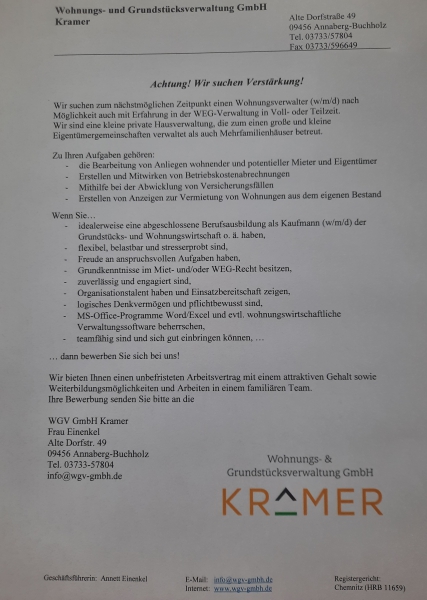 Wohnungsverwalter (m/w/d) gesucht